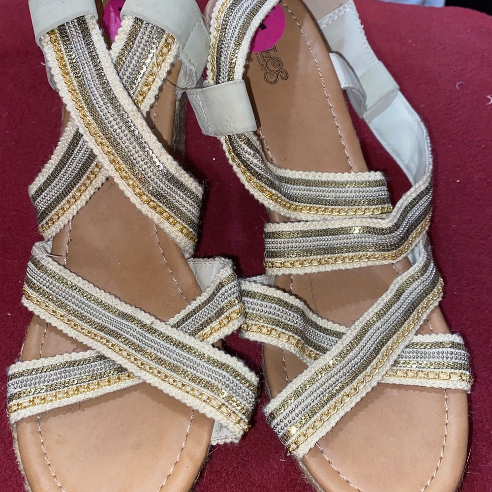 Tan with gold wedges